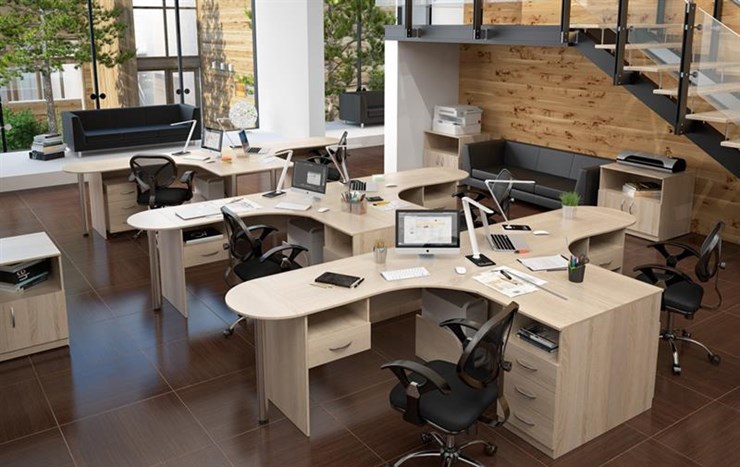 Офисный набор мебели SIMPLE с эргономичными столами и шкафом в Сарапуле - изображение 2